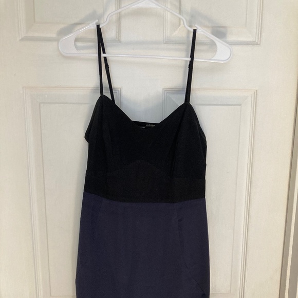 All Saints Block Slip Dress Fitted Blue and Black Size US 6 - Picture 5 of 6